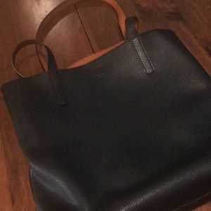 Reversible faux leather tote